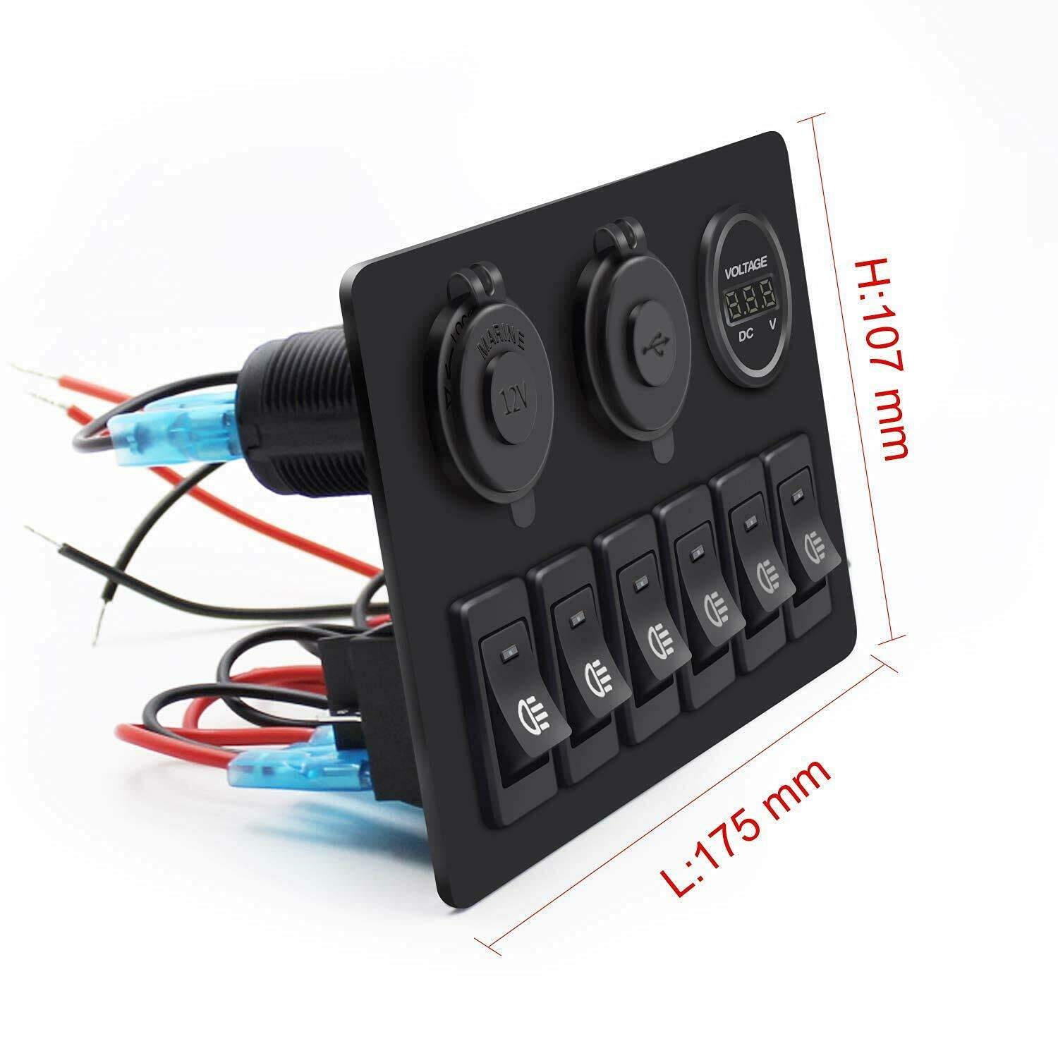 Automotive Marine Rocker Switch Panel with 3 Way Control LED