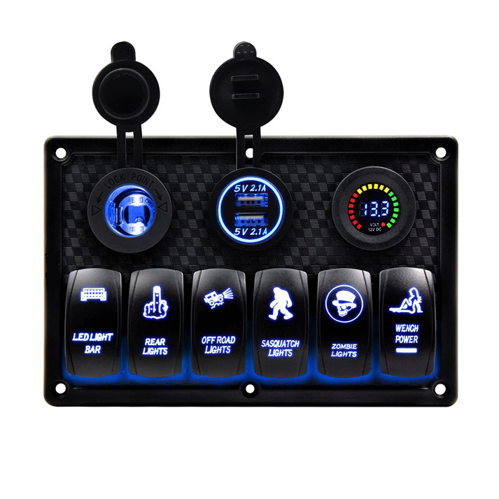 OEM Toggle Rocker Switch Panel with LED Digital Voltmeter for RV Truck ...