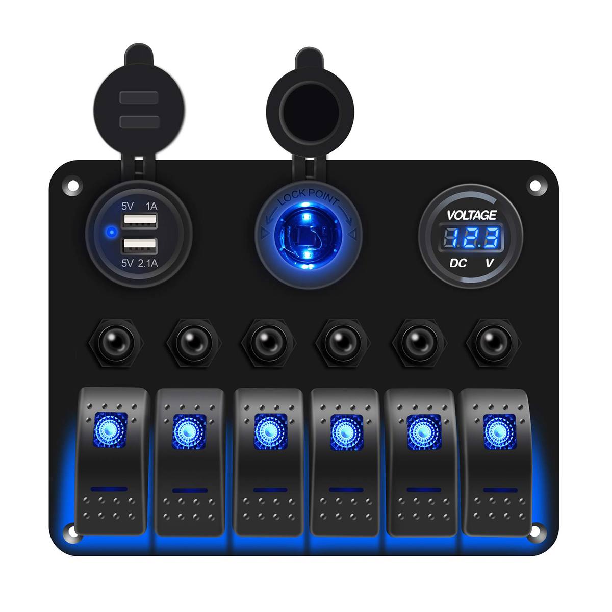 6 Gang Blue LED Lights Switch-2 (1)