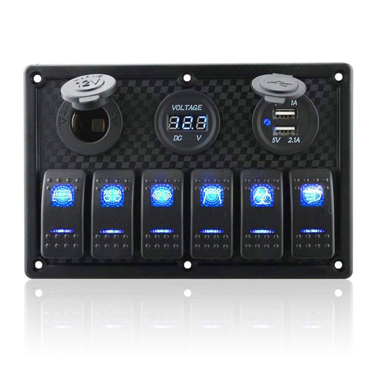 6 Gang Blue LED Lights Switch-2 (10)