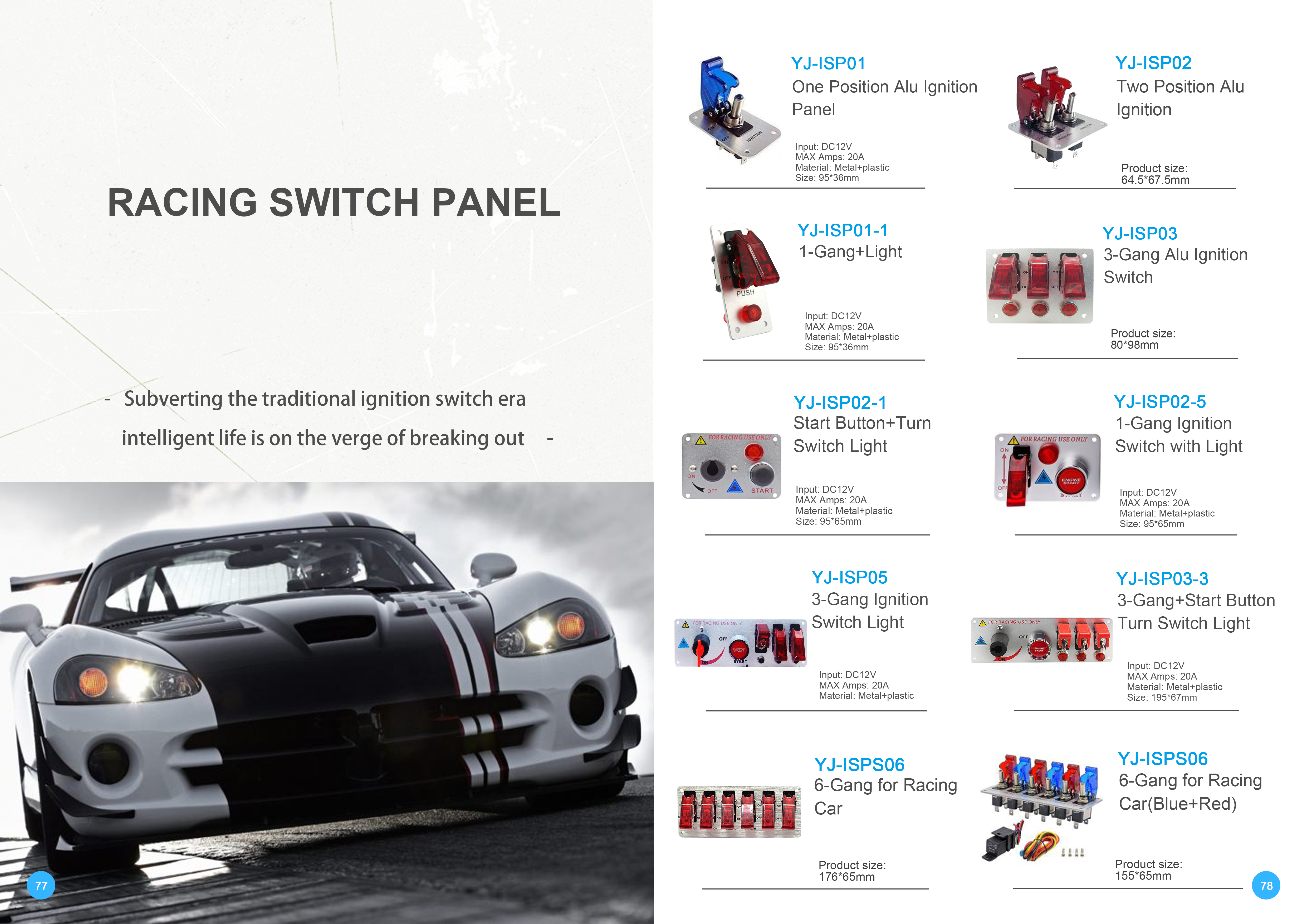 Ignition switch panel series